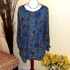 World Market BoHo Blouse w/Pockets L/XL